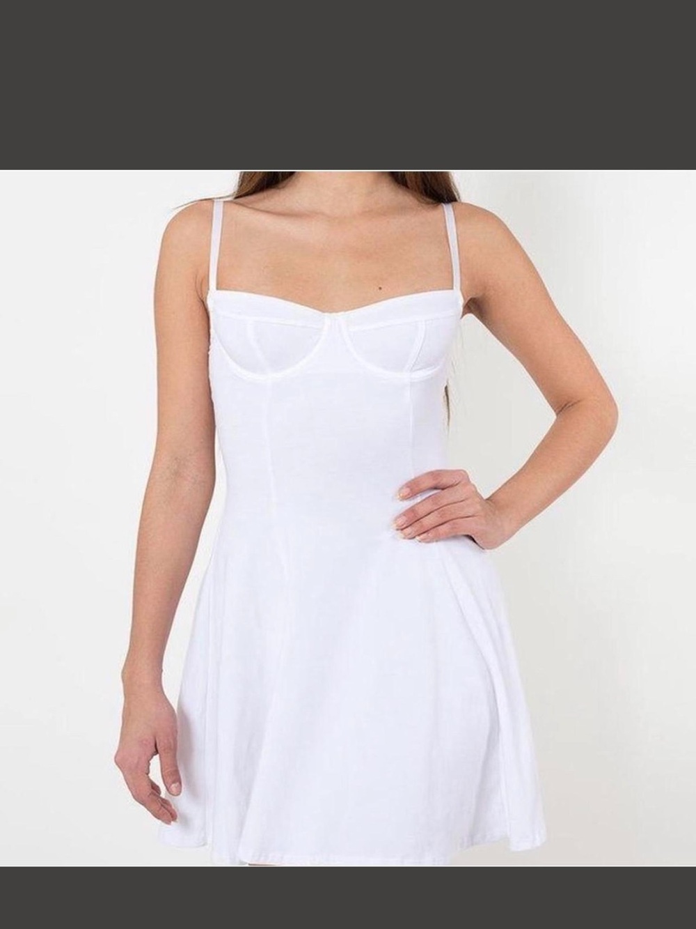 VERY RARE American Apparel White Bustier Slip Dress with Spaghetti Straps